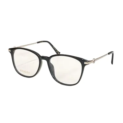 Gucci Wayfarer glasses sliver/black/leopard/tawny color transparent lens Size 53口17-145