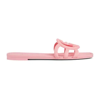 Gucci square head pink flat bottom slippers