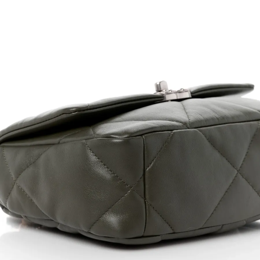 Grade Chanel 19 Khaki Flap Bag for Women