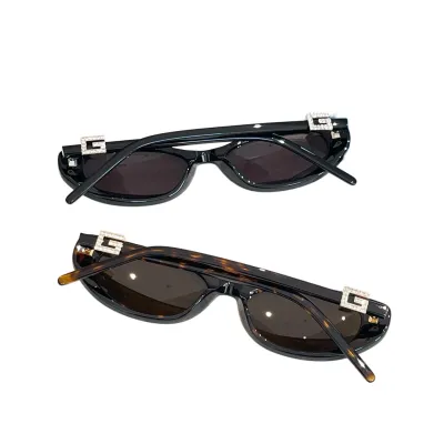 Gucci Oval glasses black silver/leopard gold color Size 52口17-140