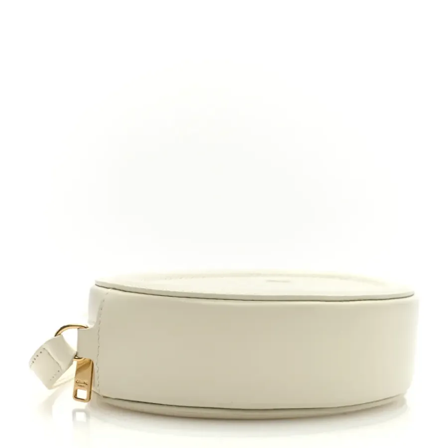Celine Small Triomphe Oval Crossbody Purse Tan Triomphe Smooth Calfskin Leather Cuir Gold Hardware