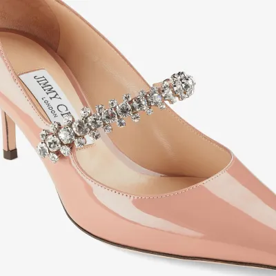 JIMMY CHOO Crystal Ballet pink patent leather heels