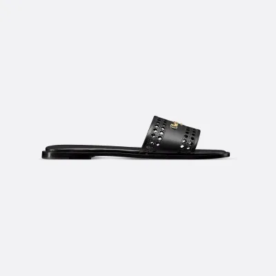 Dior black flat slippers