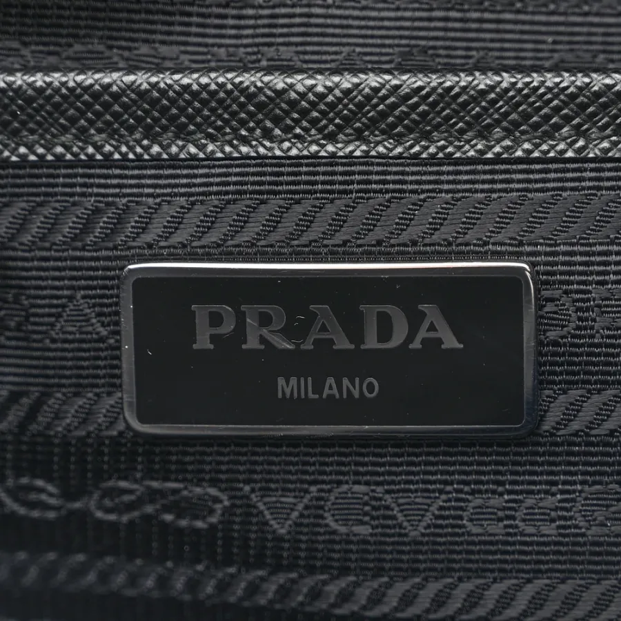 Prada Medium Backpack Black Re-Nylon & Saffiano Leather Silver Hardware