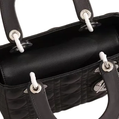 Dior Lady Dior Black Lambskin Leather 20cm