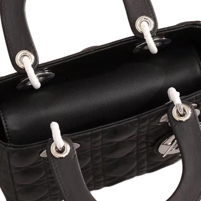 Dior Lady Dior Black Lambskin Leather 20cm