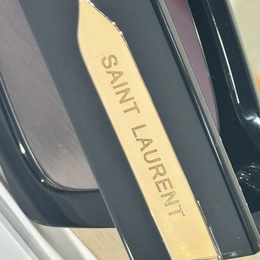 Saint Laurent square frame glasses purple black/black/black brown/black white/tawny/olive color Size 51口22-145