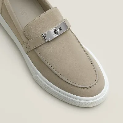 HERMES Game Grey Loafers