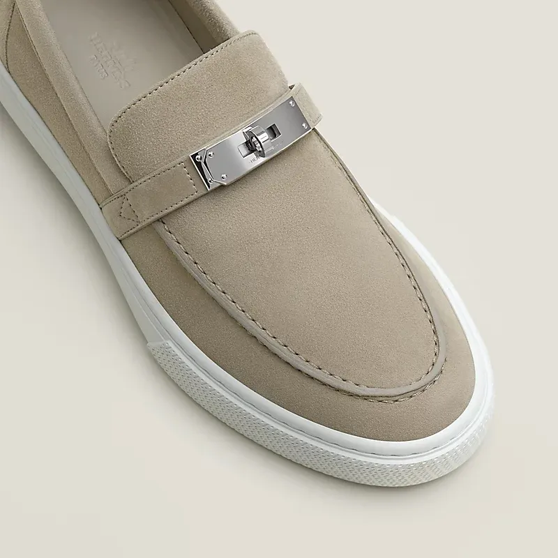 HERMES Game Grey Loafers
