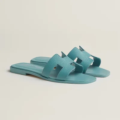 HERMES Oran Blue Slippers