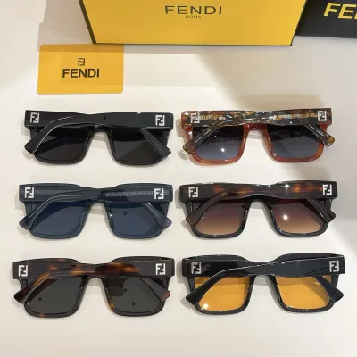 Fendi square frame glasses leopard/leopard green/orange black/blue/black/brown black color Size 51口22-145