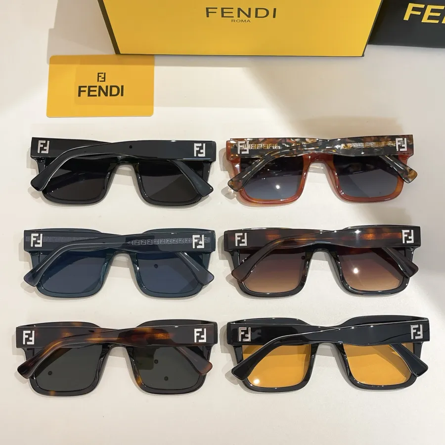 Fendi square frame glasses leopard/leopard green/orange black/blue/black/brown black color Size 51口22-145