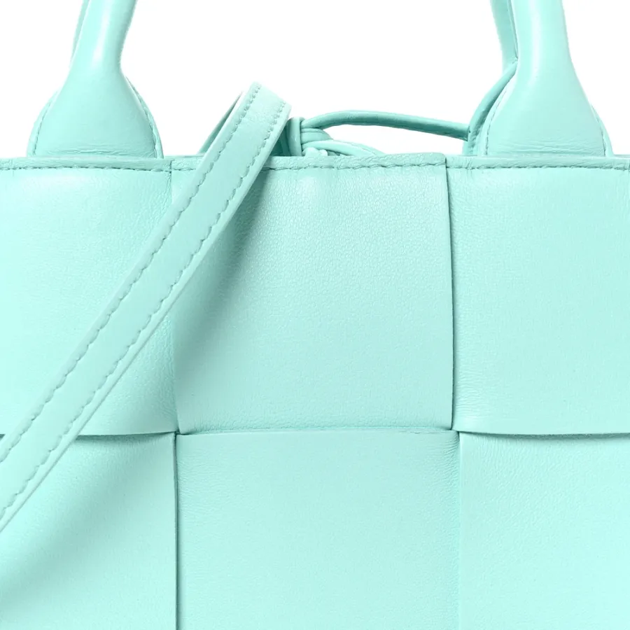 Bottega Veneta Maxi Intreccio Candy Arco Tote Celadon Lambskin Leather