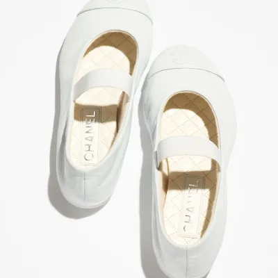 Chanel sheepskin white Mary Jane Shoes
