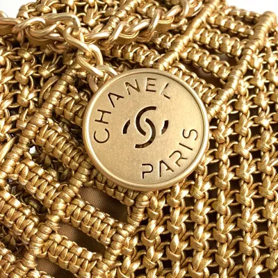 Chanel 22bags Gold Woven Cowhide Shoulder Bags