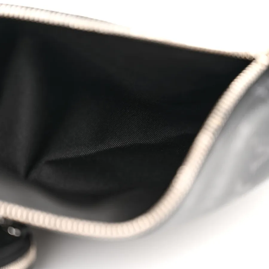 Louis Vuitton Duo Slingbag MM Black Taigarama Leather Silver Hardware