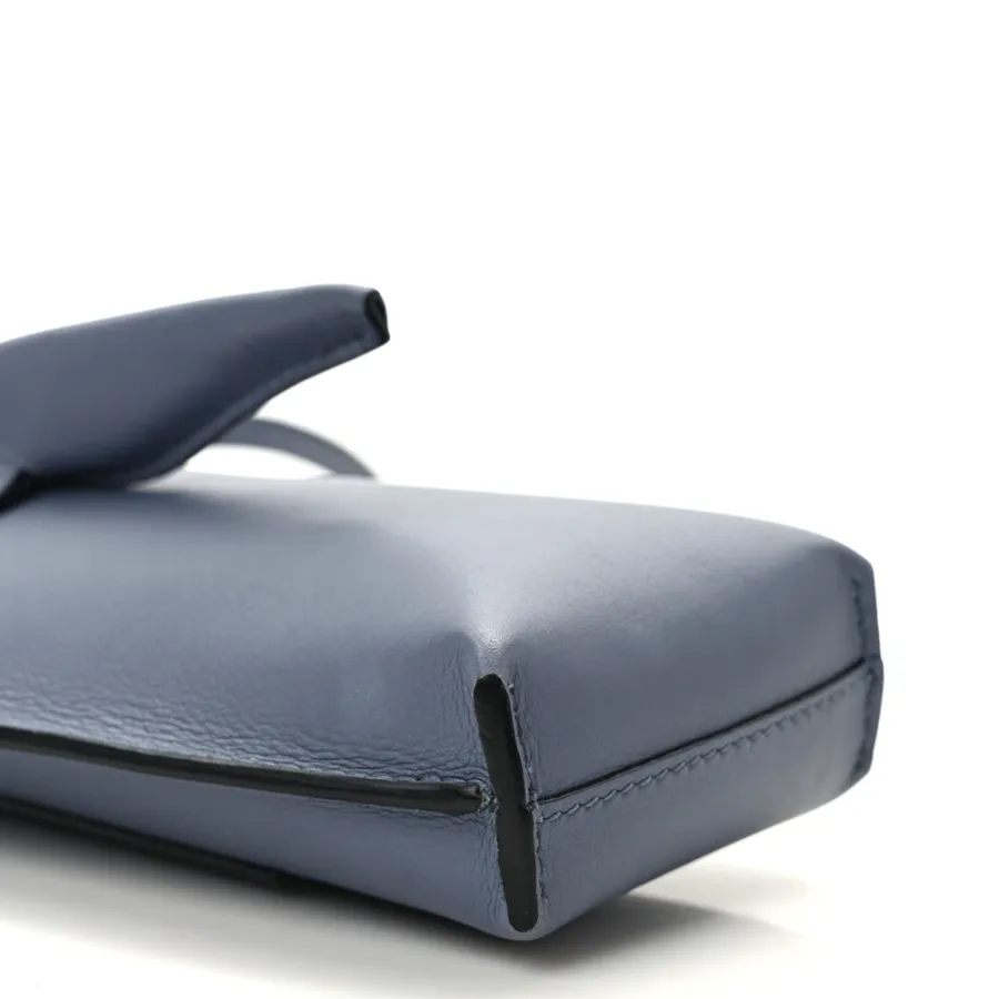 Lushentic Loewe Elephant Pouch Crossbody Bag Small Stone Blue Calfskin Leather - LUSHENTIC BAGS