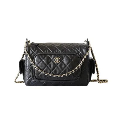 Chanel Black / Red / Milk Tea color Crossbody Bags