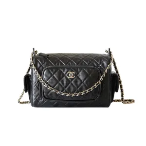 Chanel Black / Red / Milk Tea color Crossbody Bags
