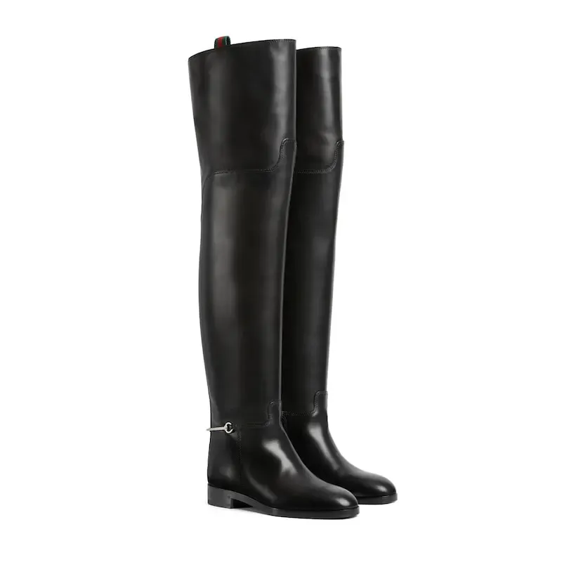 Gucci black knee high boots