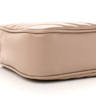 Saint Laurent Medium Lou Camera Bag Dark Beige Monogram Calfskin Matelasse Leather Ruthenium Hardware