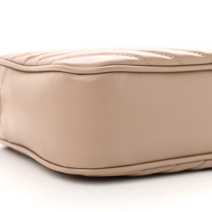 Saint Laurent Medium Lou Camera Bag Dark Beige Monogram Calfskin Matelasse Leather Ruthenium Hardware