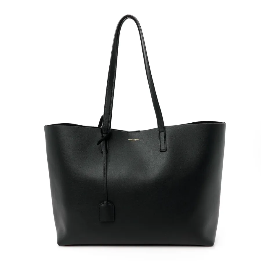 Saint Laurent Large Shopping Tote Black Calfskin Leather