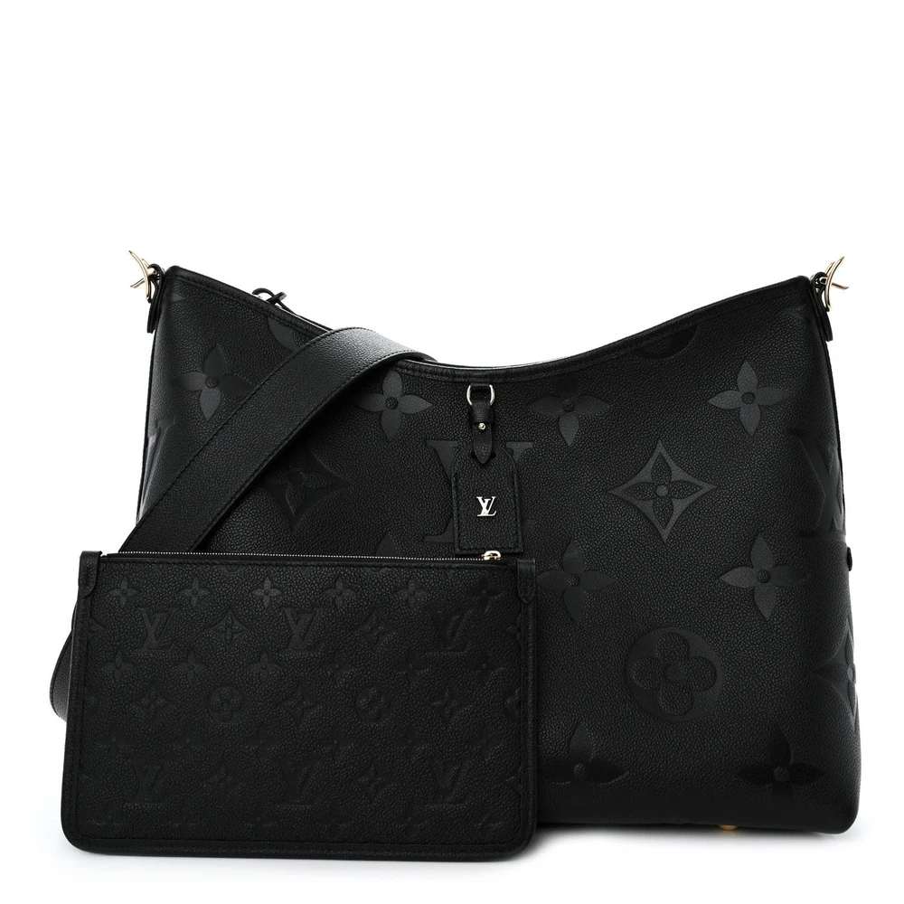 Louis Vuitton CarryAll MM Preto Giant Monogram Empreinte em Couro