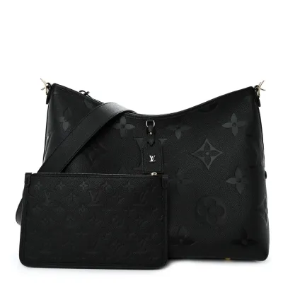 Louis Vuitton CarryAll MM Black Giant Monogram Empreinte Leather
