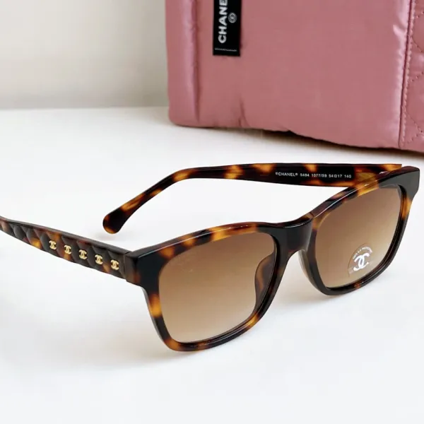 CHANEL square frame glasses leopard-print brown color size 58口17-140 - Image 3