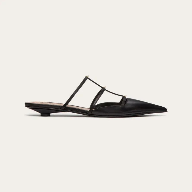 VALENTINO Calfskin micro-heeled Muller shoes (heel 2 cm high)