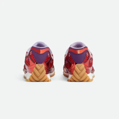 Bottega Veneta Orbit Sneakers In Purple/Red Technical Fabric And Mesh Lace-Up Sneaker