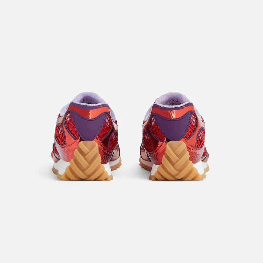 Bottega Veneta Orbit Sneakers In Purple/Red Technical Fabric And Mesh Lace-Up Sneaker