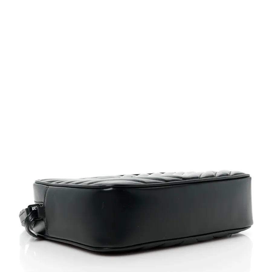 Saint Laurent Medium Lou Camera Bag Black Monogram Calfskin Matelasse Leather Black Hardware