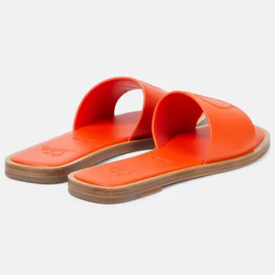 Christian Louboutin Orange flat slipper sandals