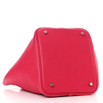 Hermès Casaque Picotin Lock 22 MM Rose Extrême / Rose Mexico / Rouge de Coeur Taurillon Clemence Leather Palladium Silver Hardware