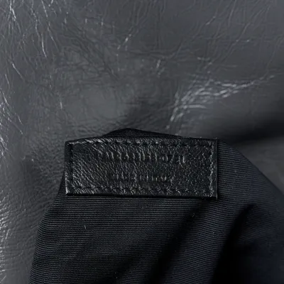 Saint Laurent Medium Niki Chain Satchel Storm Crinkled Monogram Calfskin Matelasse Leather