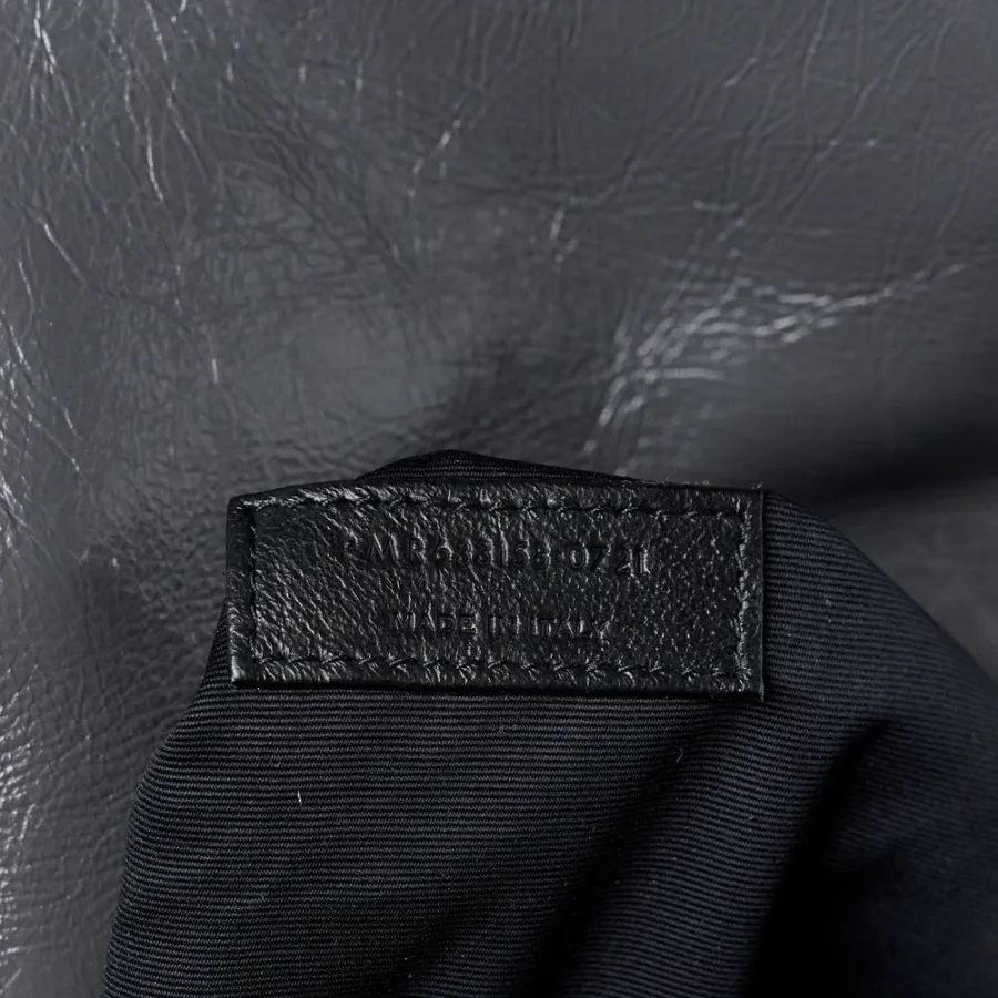 Saint Laurent Medium Niki Chain Satchel Storm Crinkled Monogram Calfskin Matelasse Leather