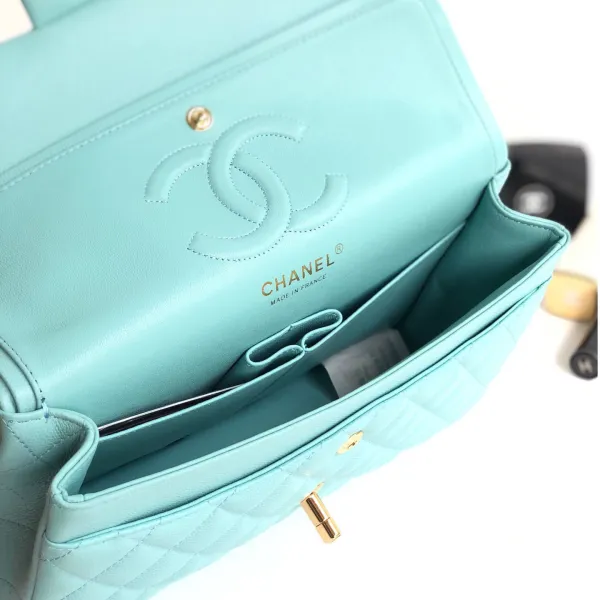 Chanel CF Litchi grain Tiffany blue silver buckle gold buckle 25cm Crossbody Bags - Image 9