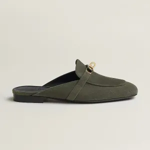 HERMES Oz Mule Green Slippers