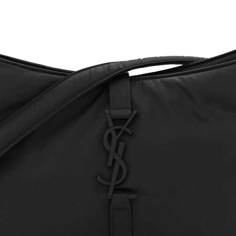 Saint Laurent Medium Le 5 À 7 Hobo Black Econyl Nylon Black Hardware