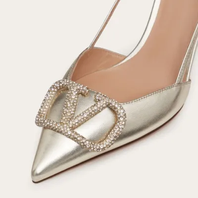 VALENTINO Laminated sheepskin strappy Heels (8cm)