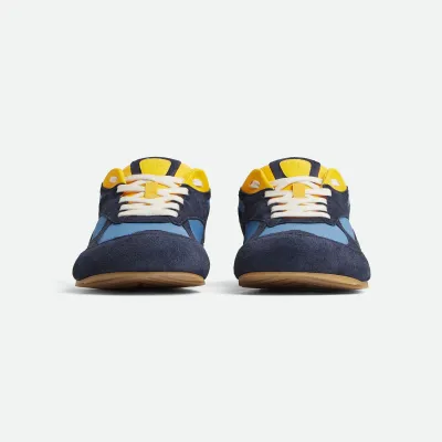 Bottega Veneta Orbit Flash Sneakers In Blue/Ice/Yellow Suede And Nylon Lace-Up Sneaker With Leather Trims