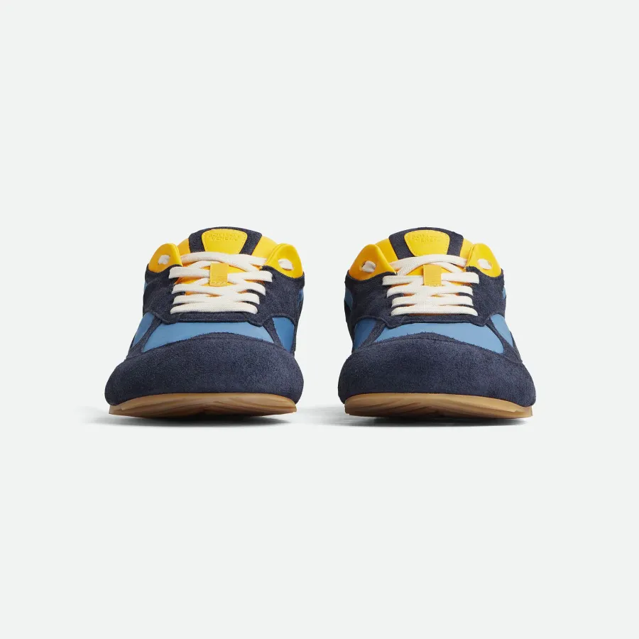 Bottega Veneta Orbit Flash Sneakers In Blue/Ice/Yellow Suede And Nylon Lace-Up Sneaker With Leather Trims