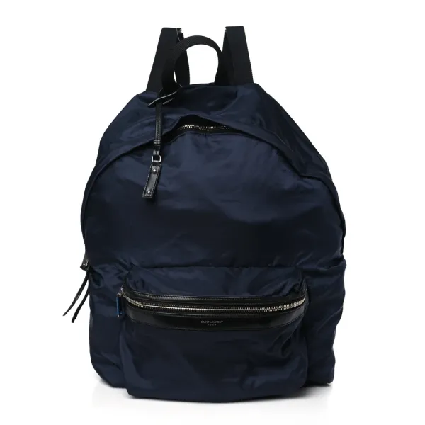 Saint Laurent Small Fold-Up Backpack Belt Bag Navy Nylon City