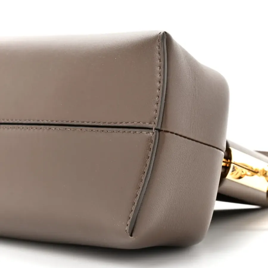 Fendi Midi Fendi First Dark Coffee Shiny Nappa Leather Gold Hardware