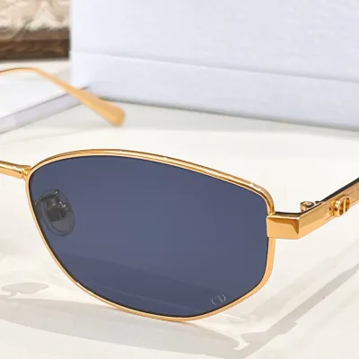 DIOR oval frame glasses gold blue/gold purple/rose gold red/silver tawny color Size 57口14-140