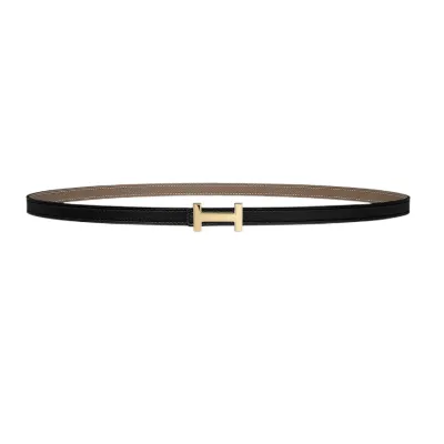 Hermès Women' s Focus H Buckle Belt In Brown/Black/Orange/White/Etoupe Calfskin With Gold/Silver Hardware 13mm