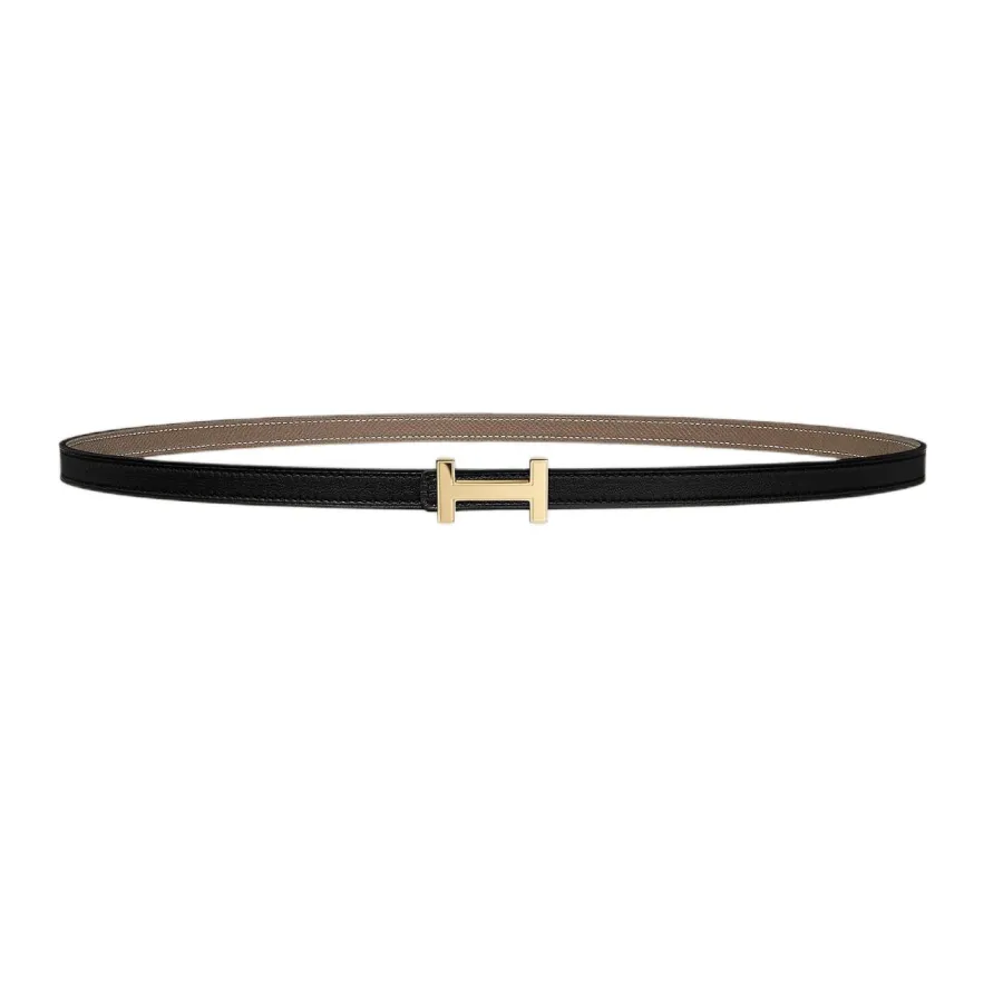 Hermès Women' s Focus H Buckle Belt In Brown/Black/Orange/White/Etoupe Calfskin With Gold/Silver Hardware 13mm
