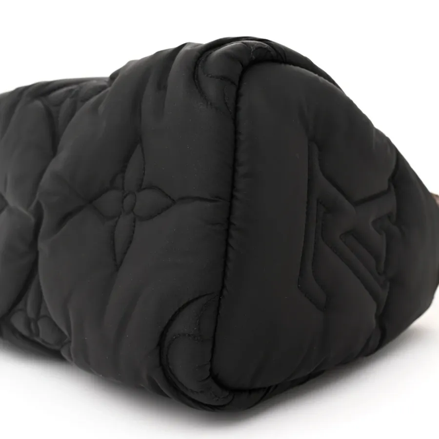 Louis Vuitton Mini Pillow Speedy Bandouliere 25 Black Econyl & Monogram Canvas Gold Hardware